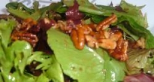 Mixed Greens with Walnut and Roasted Onion Dressing