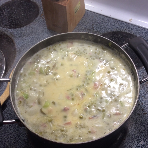 Hearty Veggie Soup in a Creamy Mushroom Broth