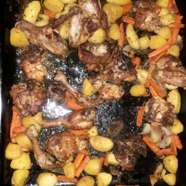 Pan-Roasted Chicken with Vegetables and Herbs