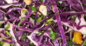 Grilled Corn and Red Cabbage Slaw