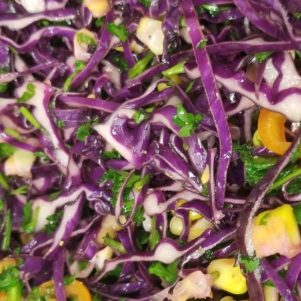 Grilled Corn and Red Cabbage Slaw