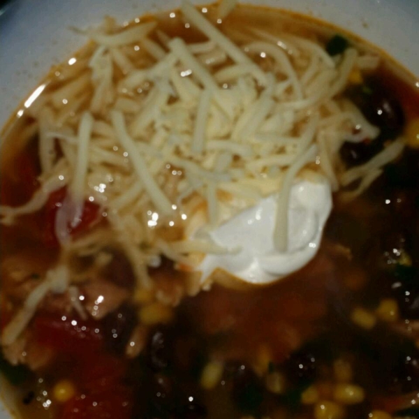 Chicken Soup With Black Beans and Corn