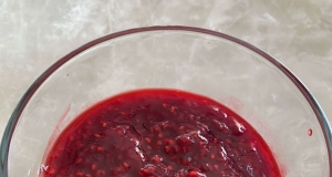 Homemade Raspberry Sauce for Pancakes or Crepes