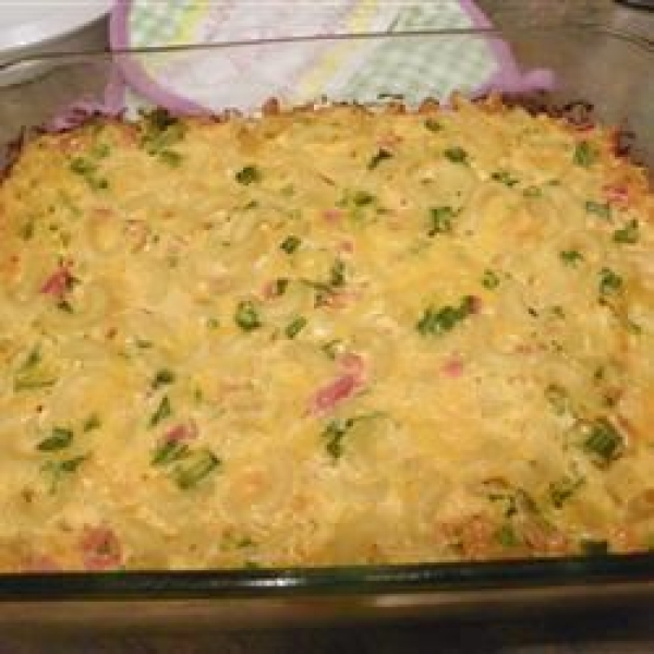 Old-Fashioned Macaroni, Tomato, and Cheese Bake