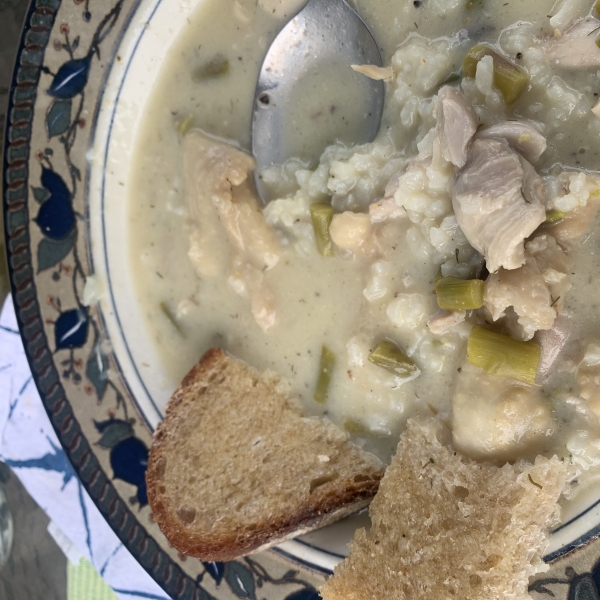 Greek Avgolemono Chicken Soup