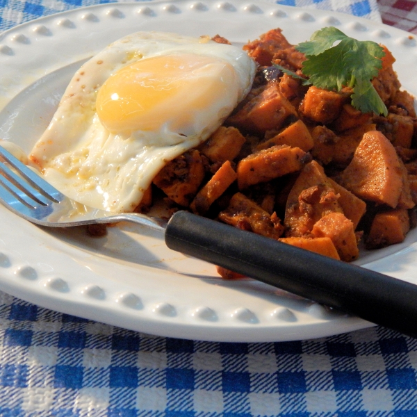 Sweet Potato and Chorizo Hash