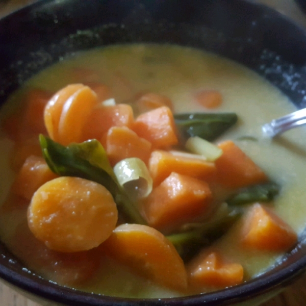 Coconut, Yam, and Leek Soup