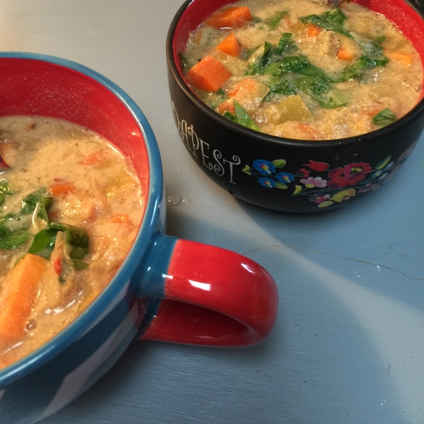 Coconut, Yam, and Leek Soup