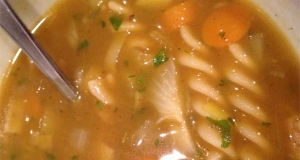 Faux-kin Noodle Soup (Vegan Chicken Noodle Soup)