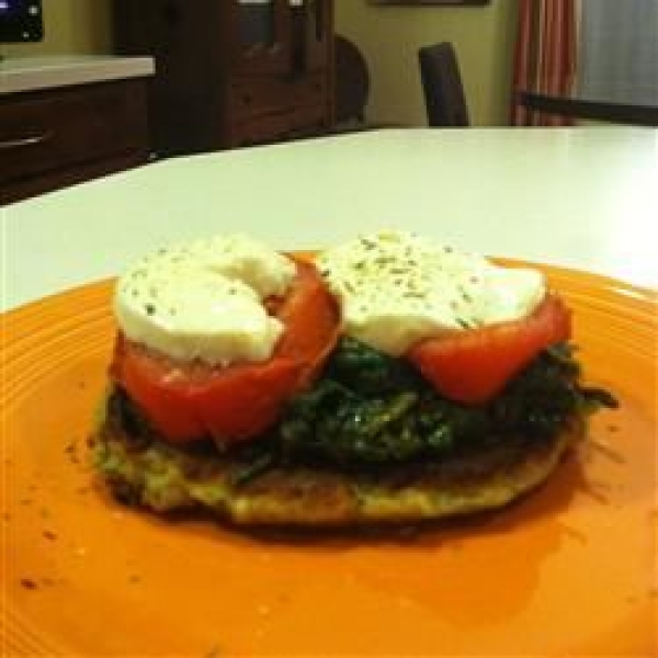 Zucchini Fritters with Fresh Mozzarella and Tomato