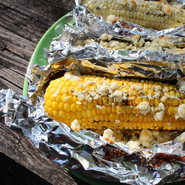 Oven-Roasted Corn on the Cob with Blue Cheese