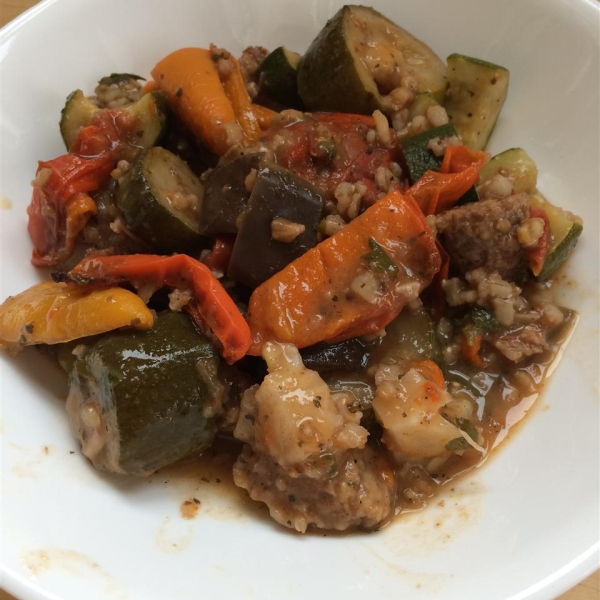 Eggplant, Zucchini and Sweet Red Pepper Stew