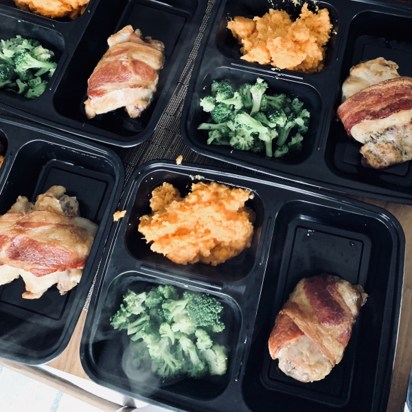 Air Fryer Bacon-Wrapped Chicken Thighs