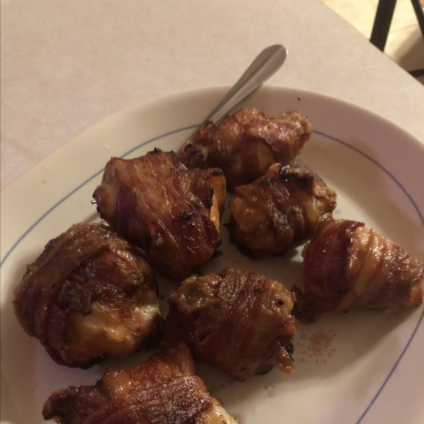 Air Fryer Bacon-Wrapped Chicken Thighs