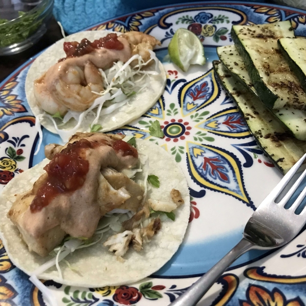 Grilled Fish Tacos with Chipotle-Lime Dressing