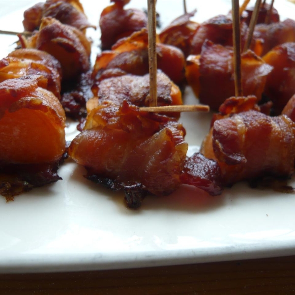 Bacon Wrapped Sweet Potato Bites