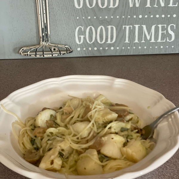 Savory Sea Scallops and Angel Hair Pasta