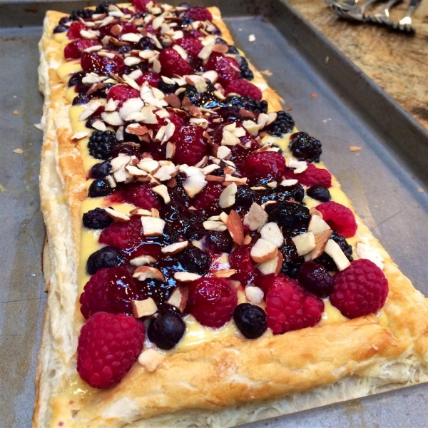 Fresh Berry Tart with Chambord Sauce