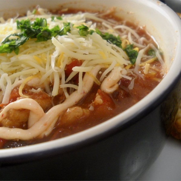 Gobble Gobble Chili with Chipotle Baja Sauce