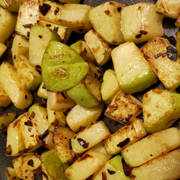 Chayote Squash With Red Peppers and Ginger