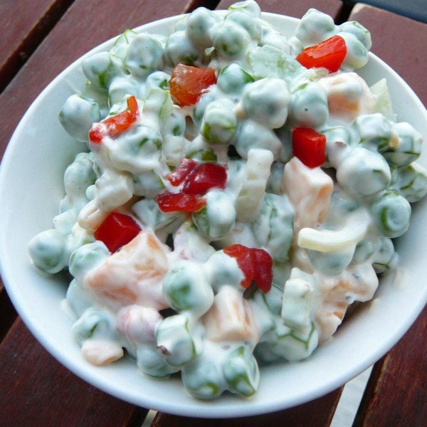 Pea Salad With Pimentos and Cheese