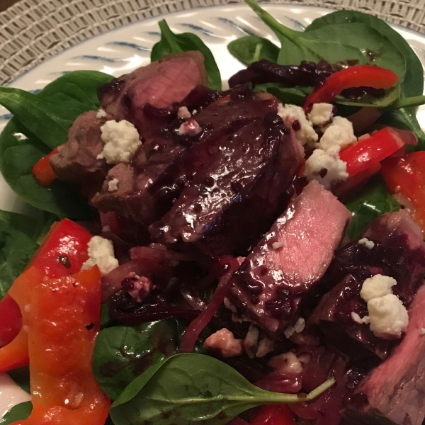 Flat Iron Steak and Spinach Salad
