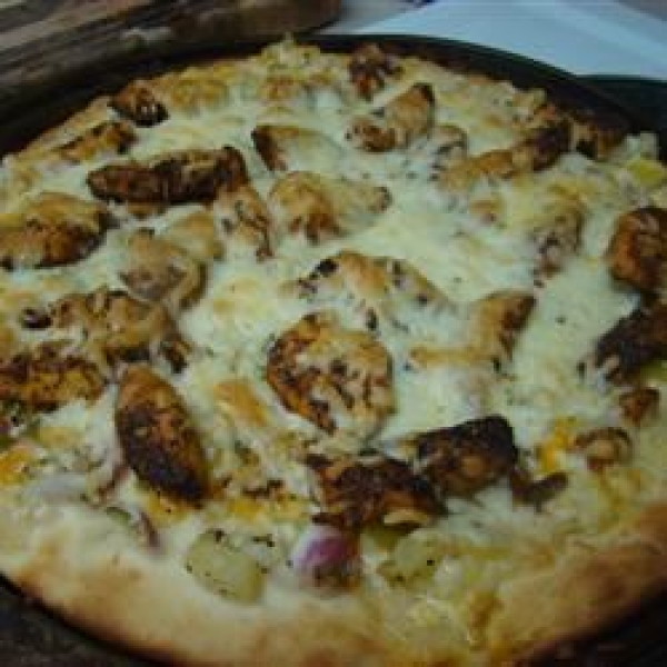 Blackened Chicken Pizza with Yellow Tomato Salsa