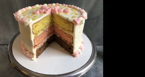 Neapolitan Nesquik Layer Cake