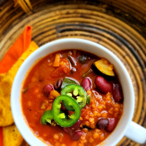 Vegetarian Red Lentil Chili