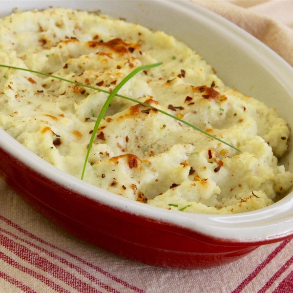 Creamy Cauliflower (Fauxtato) au Gratin