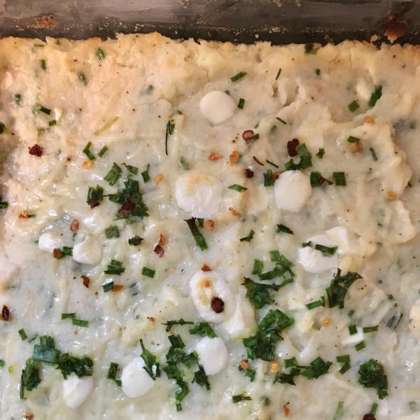 Creamy Cauliflower (Fauxtato) au Gratin