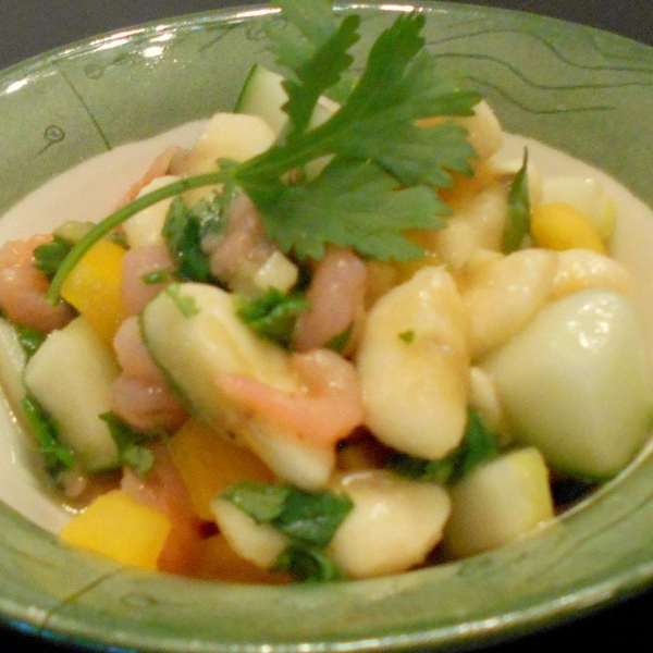 Thai Banana Salsa with King Prawns