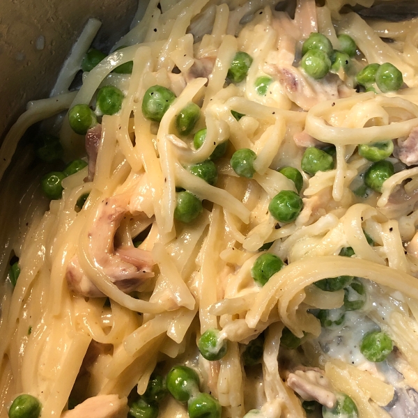 Ham and Asparagus Fettuccine