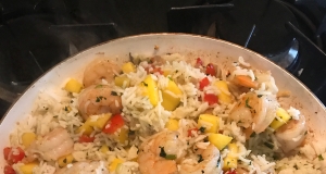 Mango-Basil Shrimp Skillet