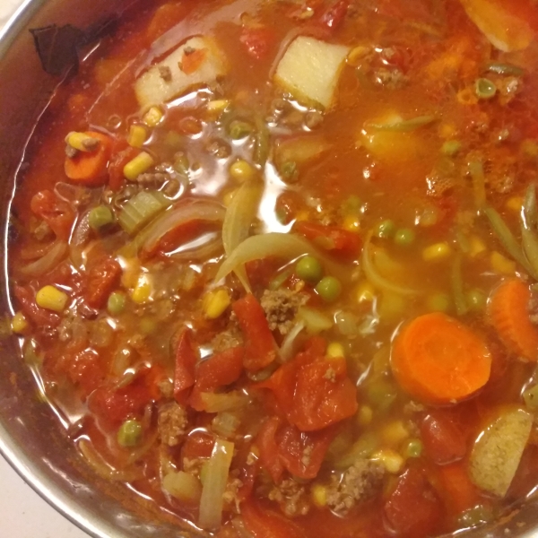 Slow Cooker Ground Beef and Vegetable Soup