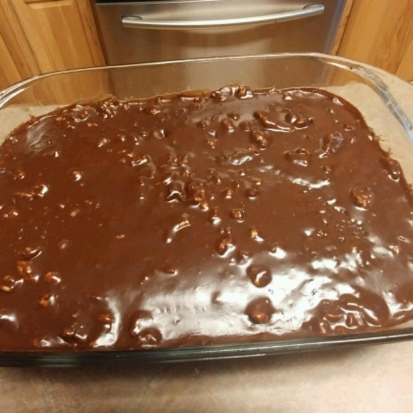 Old Southern Chocolate Pecan Sheet Cake