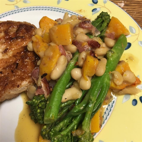 Maple Cannellini Bean Salad with Baby Broccoli and Butternut Squash