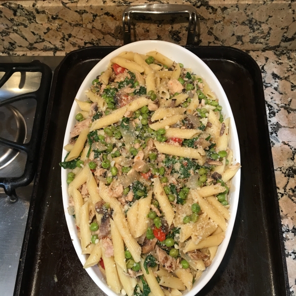 Penne with Pancetta, Tuna, and White Wine
