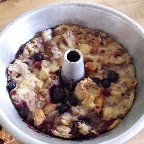 Grilled Blackberry Brioche Bread Pudding