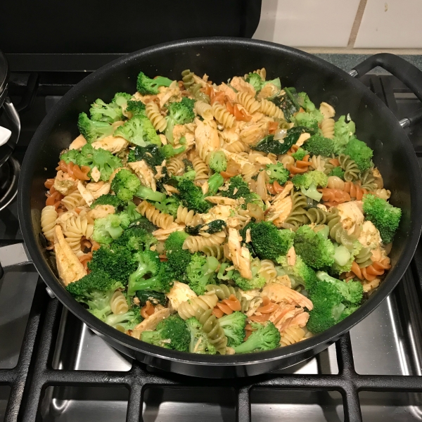 Salmon Pasta with Spinach and Artichokes