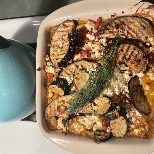 Mediterranean Chicken Medley with Eggplant and Feta