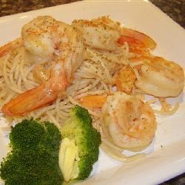 Garlic Pasta with Prawns