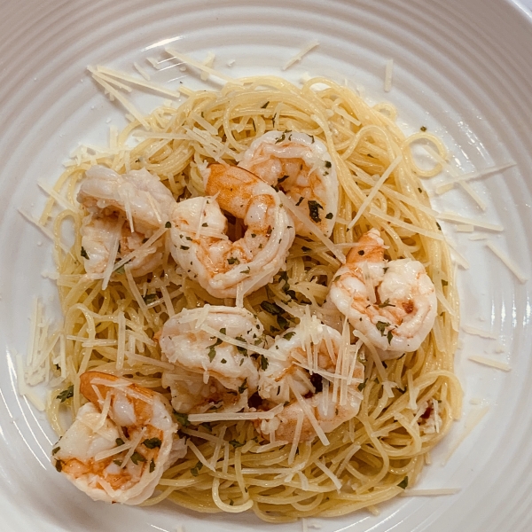 Garlic Pasta with Prawns