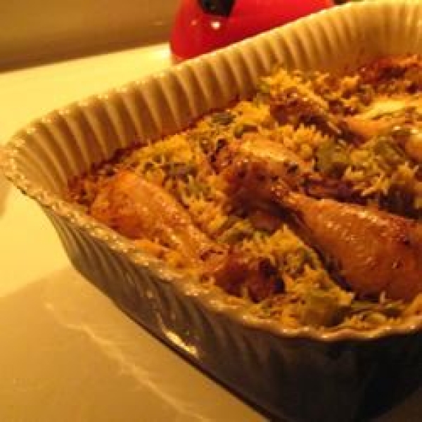 Okra, Chicken and Rice Casserole