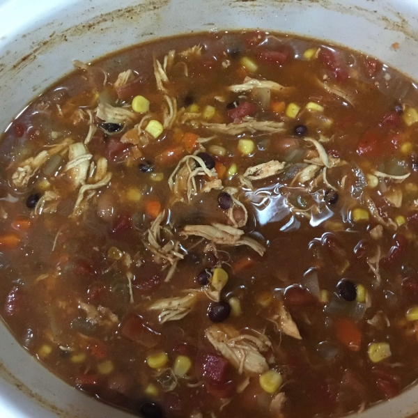 Healthier Slow Cooker Chicken Taco Soup