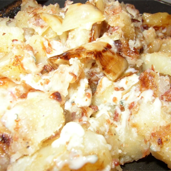 Blue Cheese Fried Potatoes