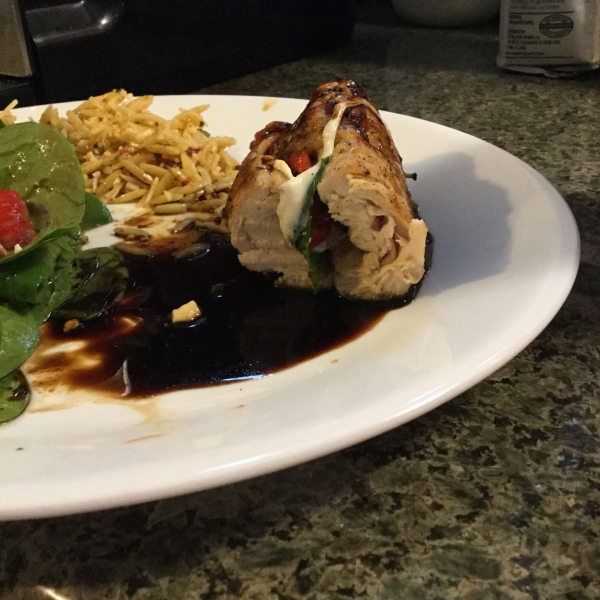 Caprese-Stuffed Chicken Breast with Balsamic Reduction