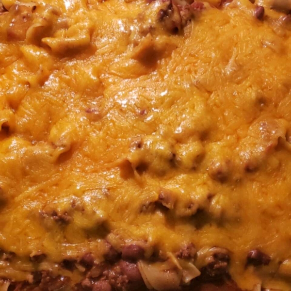 Chili Casserole with Egg Noodles
