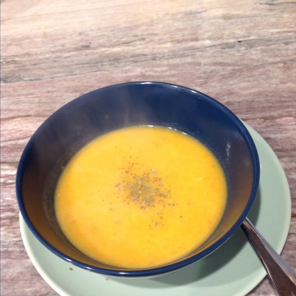 Vegan Butternut Squash Soup with Ginger, Apple, and Coconut Milk