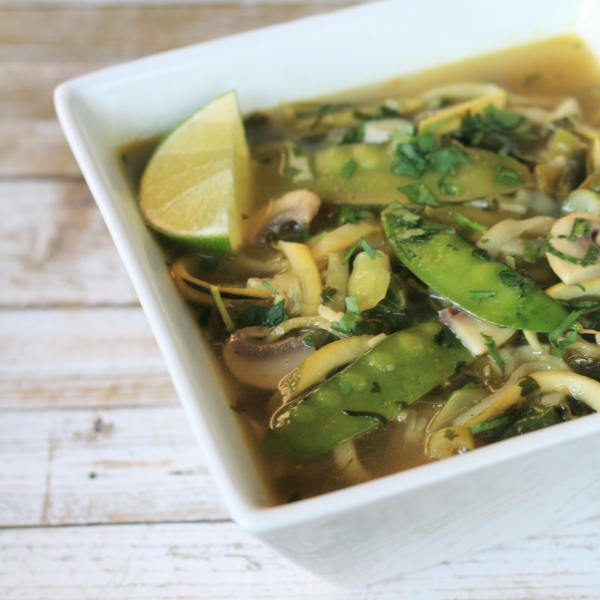 Lemongrass Coconut Curry Soup with Zucchini Noodles